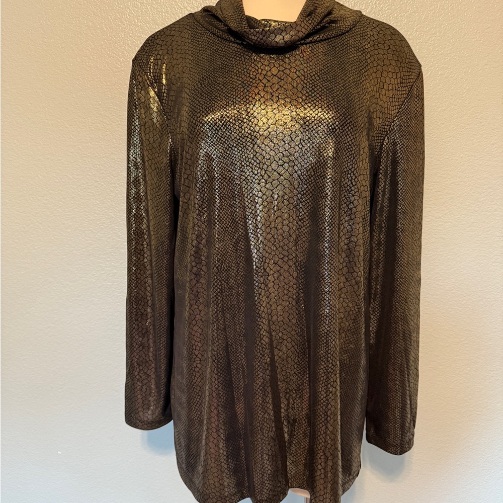Carole Little Metallic Gold and Black Patterned‎ Dress